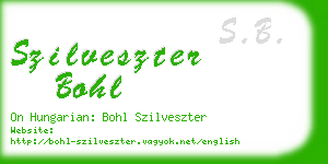 szilveszter bohl business card